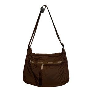 LeSportsac Deluxe Everyday Bag Brown Vintage Made In USA Purse Crossbody